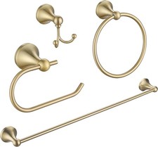 4 Piece Gold Bathroom Hardware Set - Brushed Gold Bathroom Accessories, 23.6