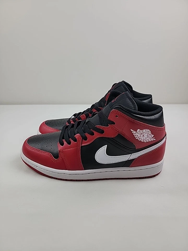Nike Air Jordan 1 Retro Mid Zapatos Negro Gimnasio Rojo Blanco DQ8426-061 Para hombres Foto 4 de 4