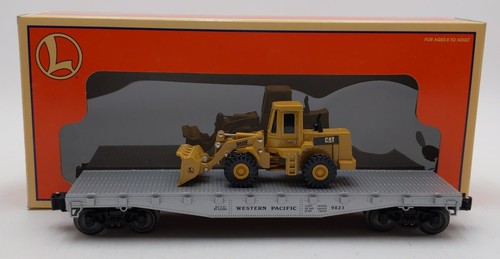 Coche plano Lionel 6-17517 calibre O Western Pacific #9823 con cargador Ertl Caterpiller | Zustand: New