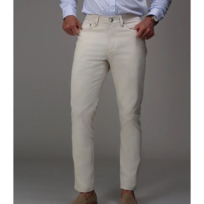 NWT Collars & Co Mens CEO Chino Five Pocket Stretch Pants 32x32 Stone Khaki