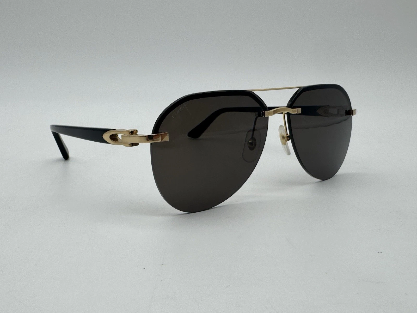 Cartier — CARTIER C DECOR SEMI-RIMLESS PILOT SHAPE SUNGLASSES MINT 100% GENUINE ~$1380