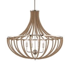 Uttermost Lovelock 4 Light Rope Empire Chandelier, Polished Nickel - 21634