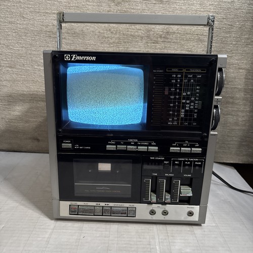 VTG Emerson TV Radio Cassette Player XLC-555 WORKS W/ ERROR READ! NO SPEAKERS