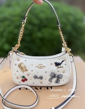 NWT Coach Teri Shoulder Bag With Pins CCE87 Gold/Chalk