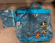 Vintage 2001 Powerpuff Girls Clear Blue Bag  Purse RARE
