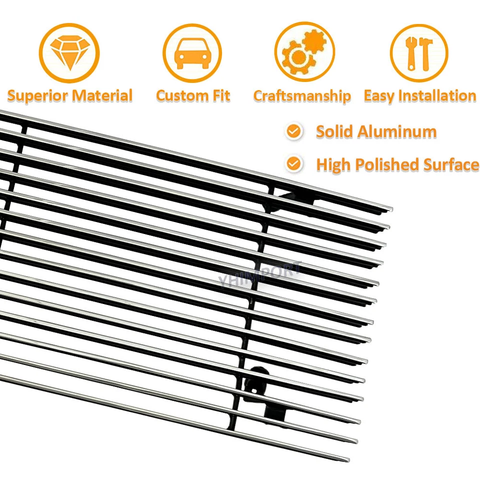 Polish Upper Billet Grille For 1989-1992 Ford Bronco 2/Ranger 1990-1994 Explorer Foto 3 de 4