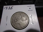 1938 - Canada 25 cent - Circulated Canadian quarter