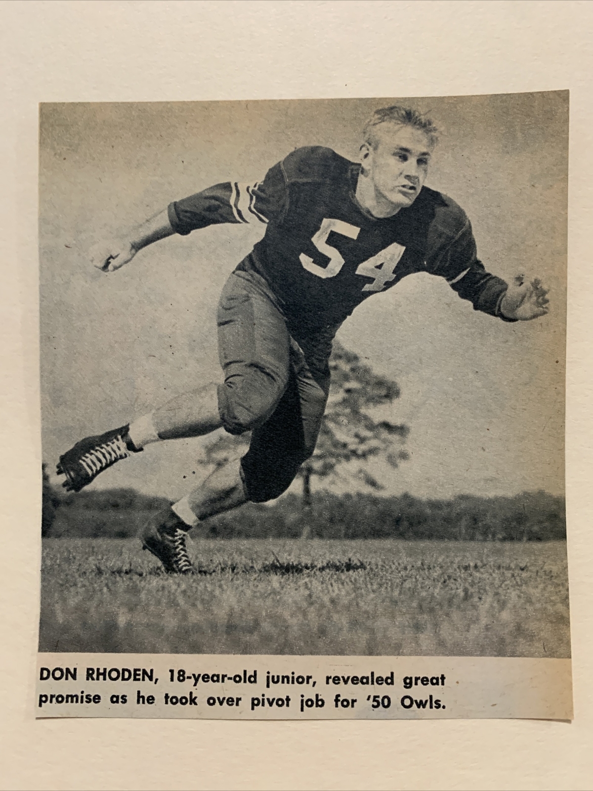 Don Rhoden Don Rhoden Rice Owls 1951 S&S Football Pictorial CO Panel RARE | eBay
