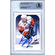 Kyle Okposo Signed 2009 10 Upper Deck Victory #125 Beckett BAS Islanders Auto
