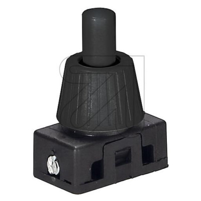 Druckschalter Schwarz, Einbau Lampenschalter, 12mm, 230V / 2A, EIN/AUS, S6B
