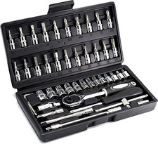 46-Piece 1/4" Drive Socket Set for Auto Repair and Household Use