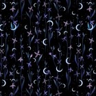 Fat Quarter Blank Jardin De Lune Glow In The Dark Moon Floral 100% Cotton Fabric