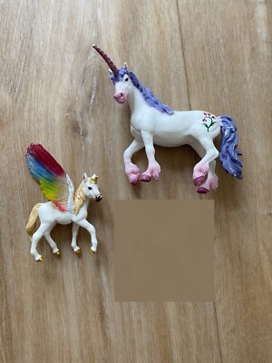 2x Schleich Regenbogen Fohlen Einhorn Bayala