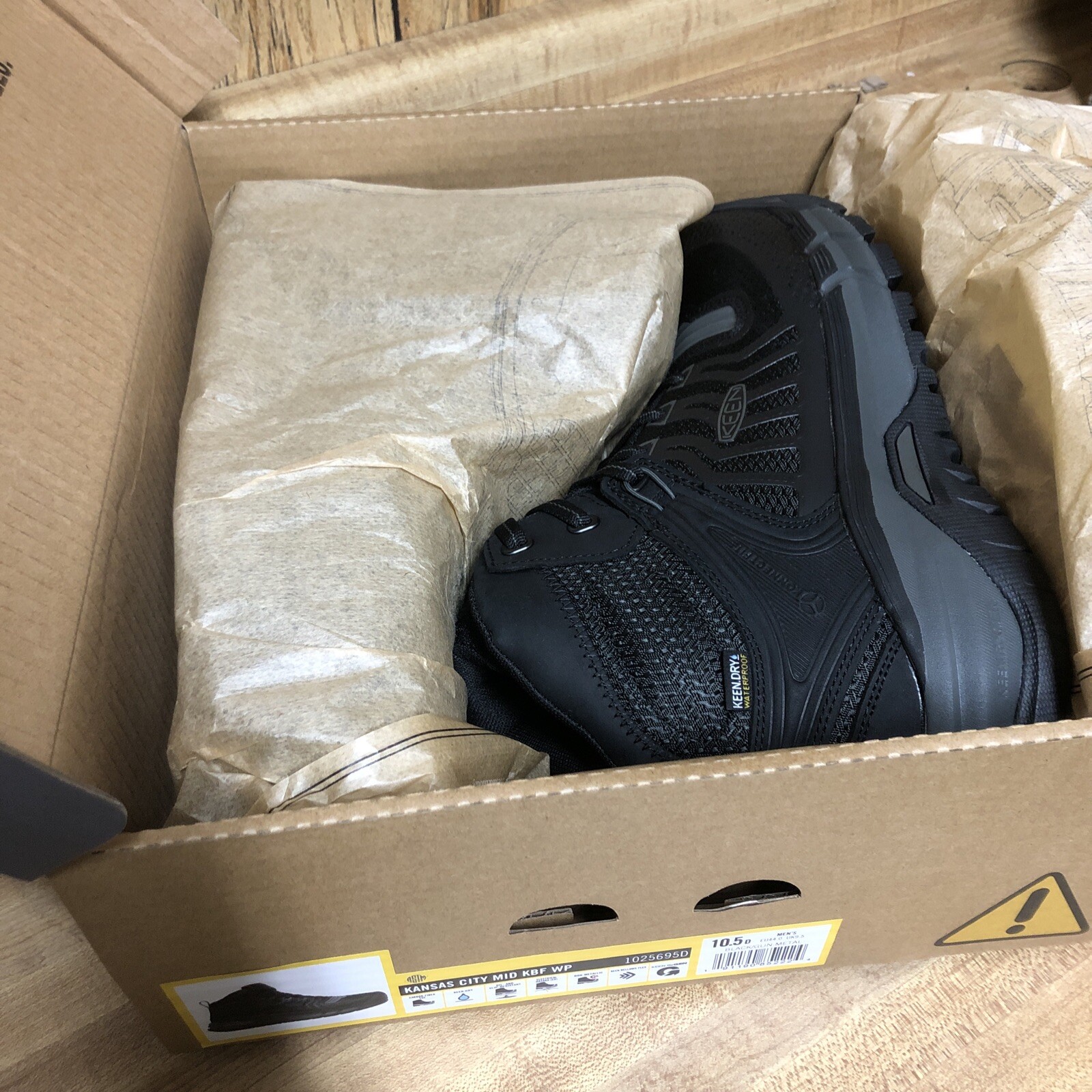 Stivali impermeabili Keen Utility Kansas City Mid KBF da uomo taglia 10 5 D nuovi