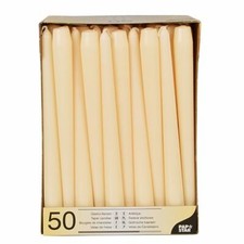 Papstar Leuchterkerzen Ø 2,2 cm · 25 cm champagner aus Paraffin / Palmstearin