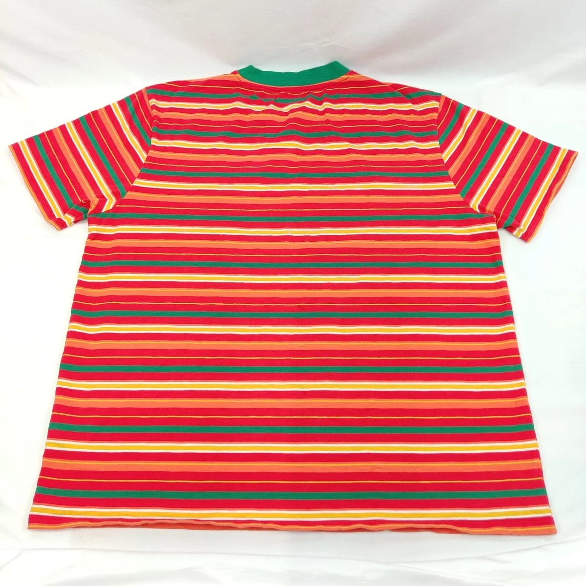 Guess J Balvin Vibras Tour Striped Orange Green Crew Shirt Mens