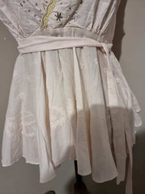 Blouse Diab'less Modèle Julia Rose Nude - Broderies, Dos En V - Taille M/36-38