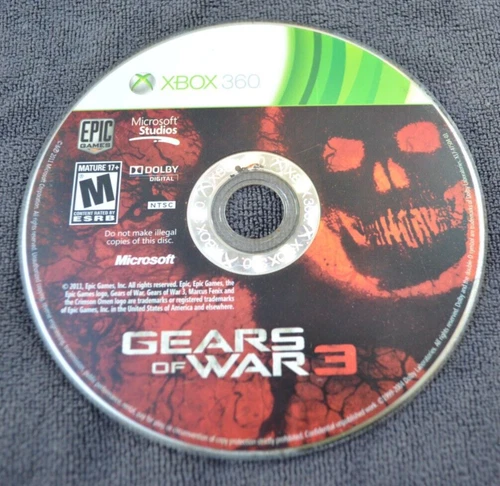 Gears of War 3 (Xbox 360, 2011) Game Only Cleaned Tested Working