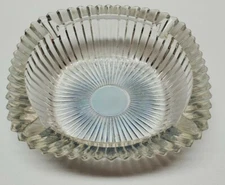 Vintage Clear Glass Ashtray Approximately 5 inches Iridescent Bottom