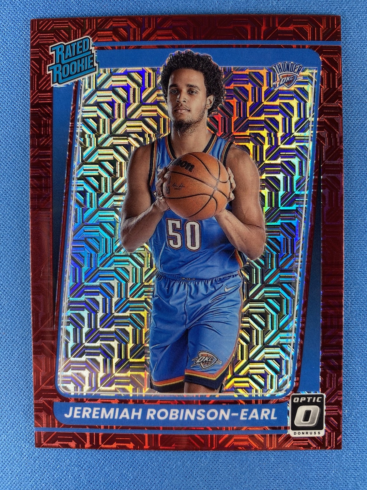 Jeremiah Robinson-Earl 2021-22 Donruss Optic #170 Red Pulsar RC Thunder