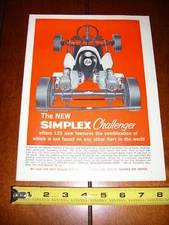 1960 SIMPLEX CHALLENGER TWIN ENGINE GO CART - ORIGINAL VINTAGE AD
