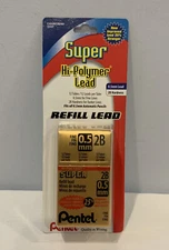 NIP Pentel Refill Super Hi-Polymer Lead, 0.5mm, Fine, 2B, 144 Pieces of Lead