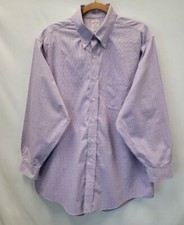 Brooks Brothers 346 The Original Polo Shirt Men's 16 1/2-2/3 Purple/Blue Plaid