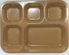 Military Mess Tray, Bakelite style Melamine 5 compartment