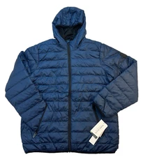 Perry Ellis Portfolio Outwear Packable Hooded Jacket Puffer Men's Size L Titan