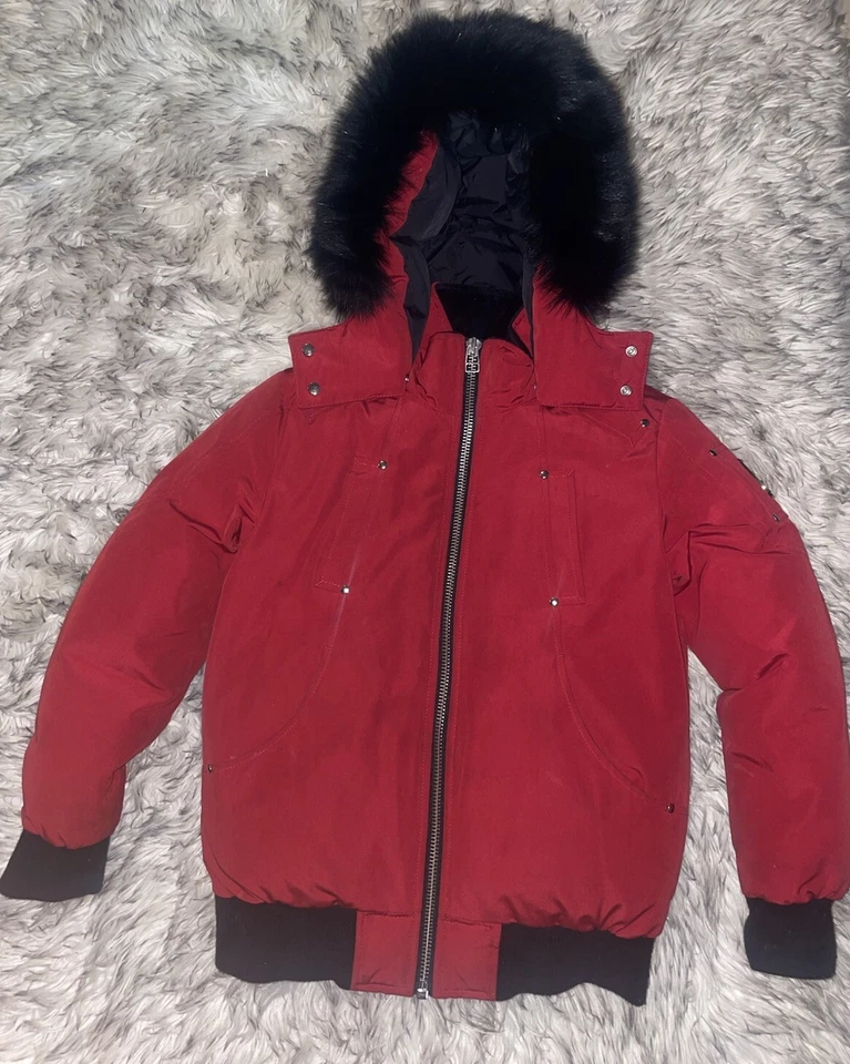 MOOSE KNUCKLES -KIDS ORIGINAL UNISEX SHEARLING BOMBER JACKET SIZE Medium - Image 2 of 4