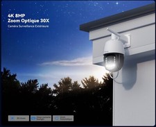 Caméra de Surveillance 360° 4K + Zoom Optique 30X + Vision Nocturne