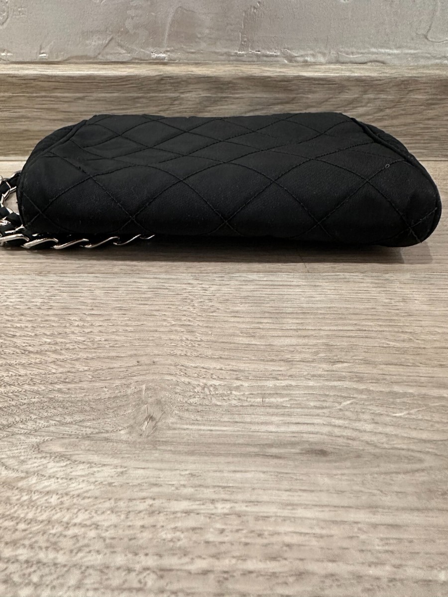 PRADA Quilted Chain Shoulder Bag Nylon Mini Black | eBay
