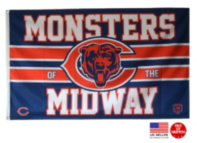 Chicago Bears 3x5 Flag Man Cave Flag 3 x 5 Banner USA Da Monsters of The Midway - Image 1 of 4
