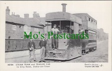 Staffordshire Postkarte - Stoke-On-Trent, Dampfstraßenbahn und Anhängerwagen RS32561