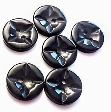 1/2" Black Star Design Craft/Clothing Buttons