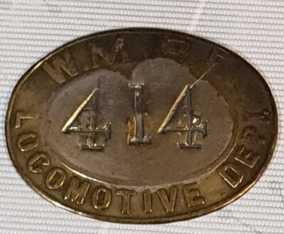 West Midland Railway W.M.R.E Railway Check Token Brass Loco Department 414 