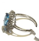 New 925 Sterling blue white topaz halo gemstone ring 3.4g ladies 7 — photo 7