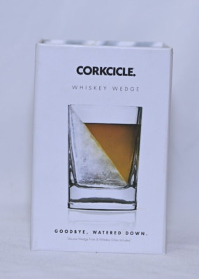 Corkcicle Whiskey Wedge Whiskey Glass with Silicone Ice Form 9 oz Open Box