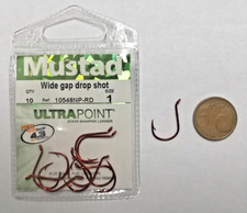 Ami con occhiello MUSTAD Wide gap drop shot Ref. 10548NP-RD Size 1 Pz 10 MU103