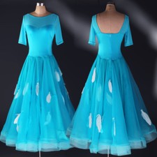 Latin Ballroom Dance Dress Modern Salsa Waltz Standard Long Dress F128 3 Colors