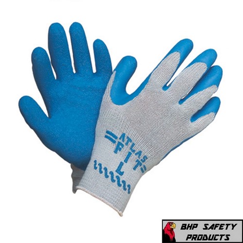 ATLAS FIT 300 SHOWA-BEST LATEX PALM BLUE SMALL RUBBER WORK GLOVES (1 DOZEN) - Picture 2 of 8