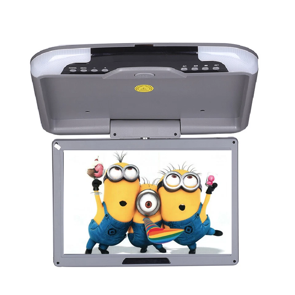 13'' Car Trunk Screen Flip Down Roof Mount Monitor Overhead TFT LCD Screen Gray - Image 2 of 4