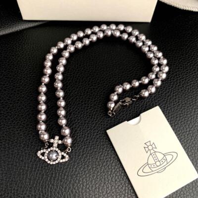 Vivienne Westwood Necklace OLYMPIA PEARL Gunmetal IN BOX [EJ760 | eBay