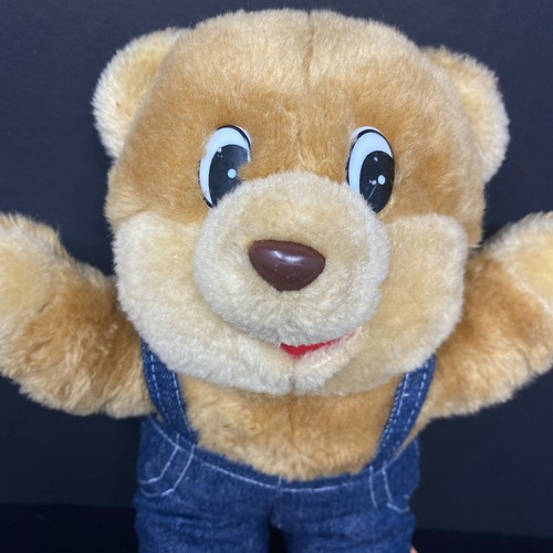 Salopette vintage Shoney's Restaurant mascotte orso peluche 12" peluche denim - Foto 2 di 5
