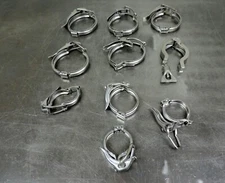 Tri Clamp Mixed Lot of Sanitary Clamps Stainless Steel Lot of Ten (10)