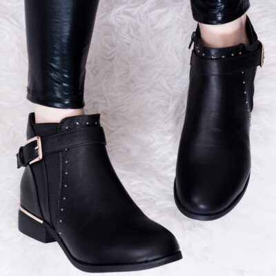 SPYLOVEBUY SULFER Wide Fit Flat Chelsea Maximo Flat Chelsea Ankle Boots Black