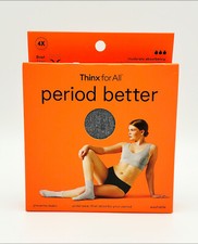 Thinx for All Gray Plus Size Moderate Absorbency Brief Slip Period Underwear, 4X