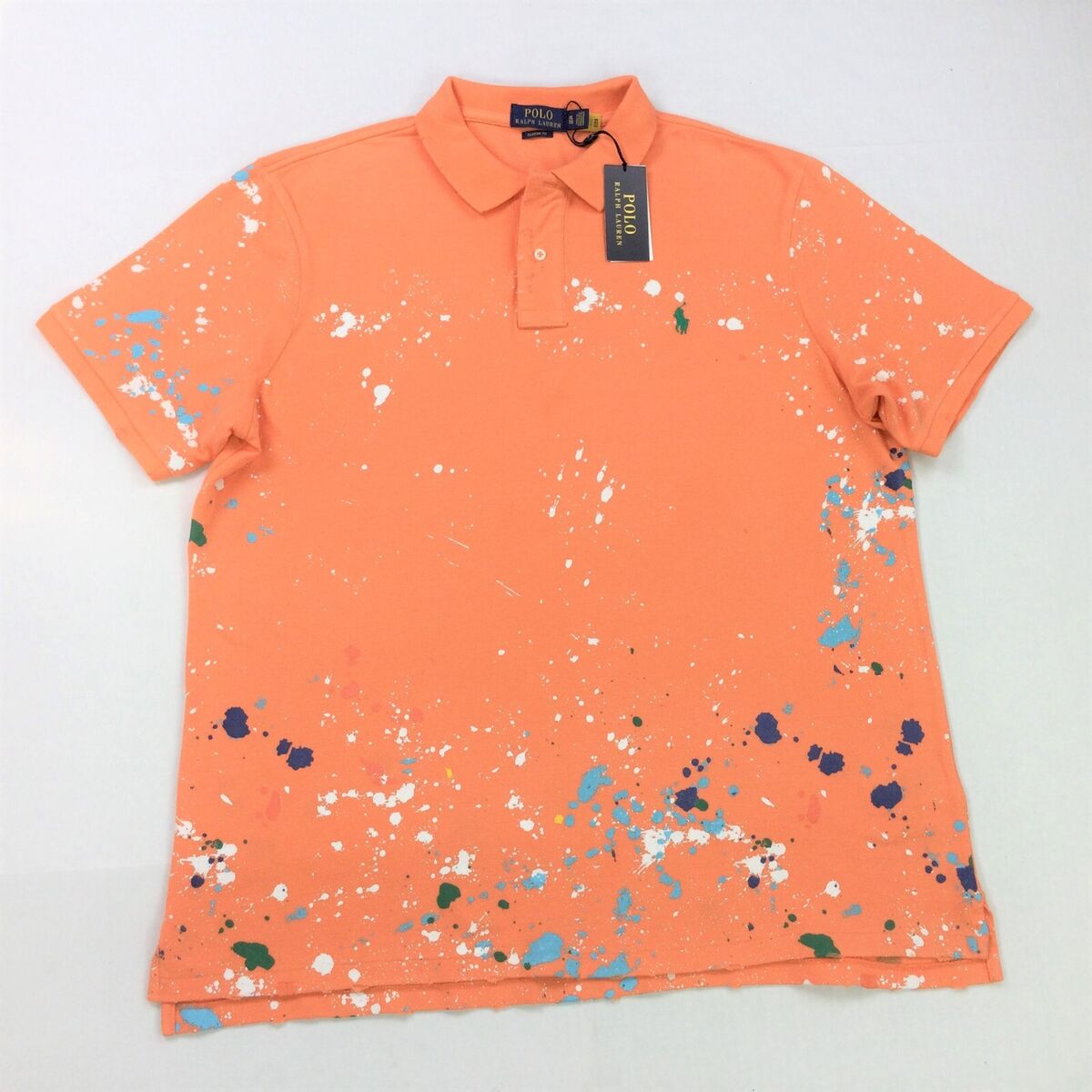 Polo Ralph Lauren Distressed Repaired Orange Paint Splatter Polo Ralph Lauren Distressed Repaired Orange Paint Splatter