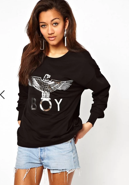 BOY London Sweatshirt, BOY EAGLE SWEAT - BLACK/SILVER Size