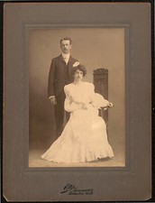 Victorian Antique Cabinet Card Photo of a Married Couple